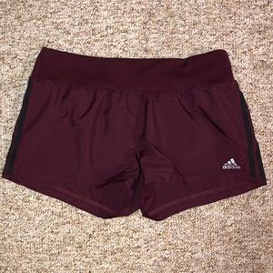 Adidas maroon running shorts!